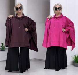 R.A.F.A.Y katoen joggingstof tuniek/poncho/ stretch/in meerdere kleuren