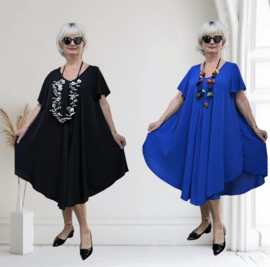 ITALIA MODA viscose mix A-lijn jurk apart/stretch  /in meerdere kleuren