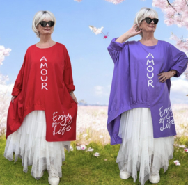 ITALIA MODA oversized katoen A-lijn tuniek stretch/in meerdere kleuren