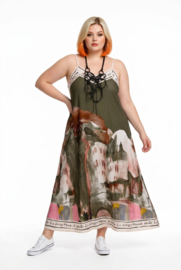 ITALIA Moda oversized viscose /zijde A-lijn zomer jurk