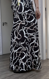 ITALY Mode jersey viscose  wijde broek apart /zeer rekbaar/zwart/wit/beige