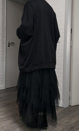 ITALIA  oversized viscose top apart stretch zwart