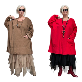 ITALIA MODA fijn corduroy katoen tuniek /in meerdere kleuren