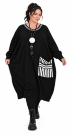 AKH oversized gebreide tuniek/jurk  apart stretch