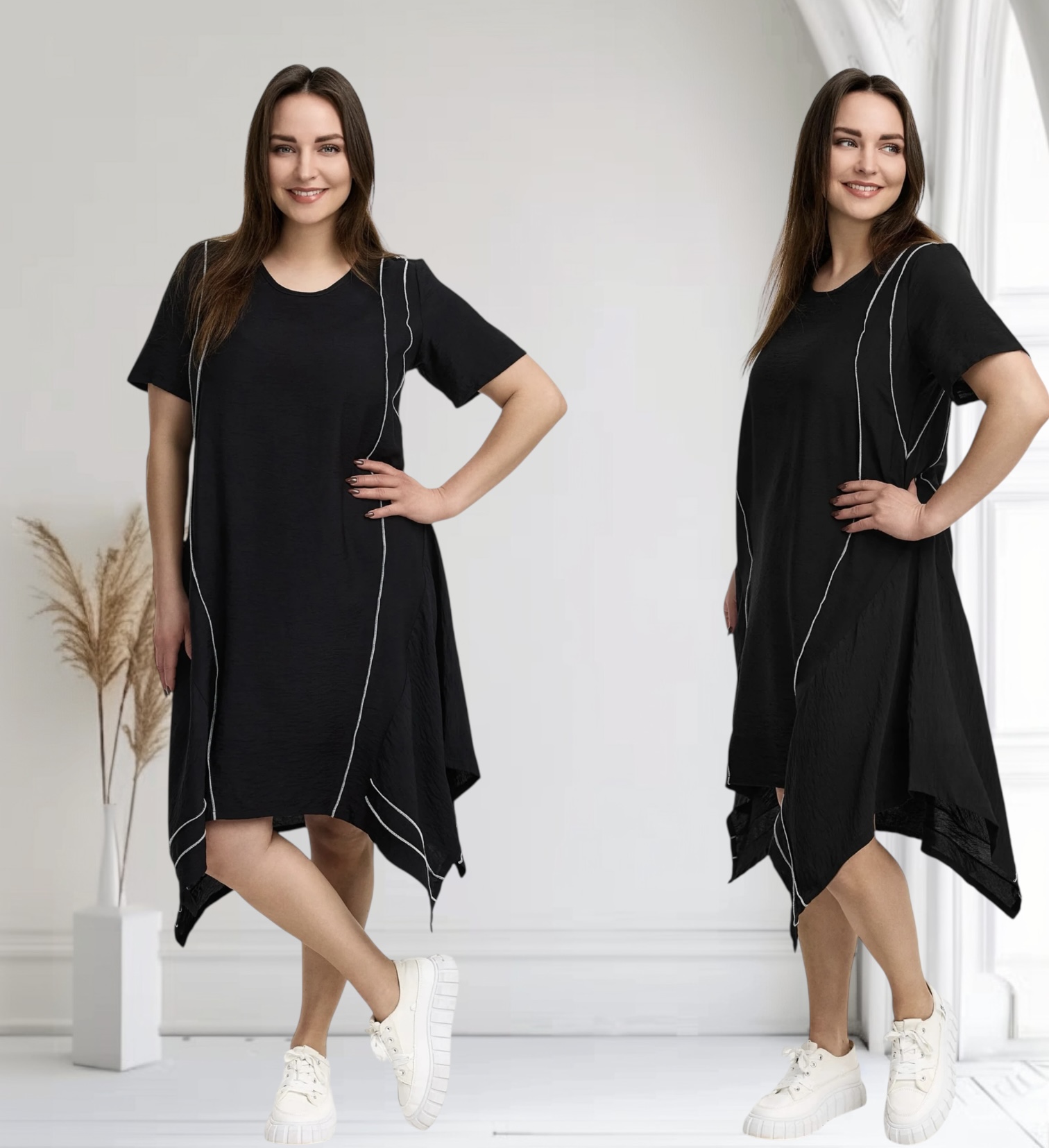 KEKOO design viscose A-lijn jurk