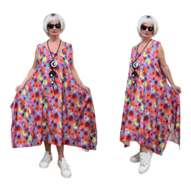 AKH oversized viscose  A-lijn  jurk/tuniek apart/niet doorschijnend