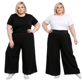 Moonshine linnen broek apart zwart