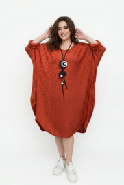 AKH oversized viscose mix jurk/tuniek met zakken apart stretch