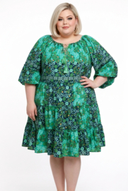 UNIDIVA polysilk A-lijn zomer jurk apart