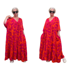 Vincenzo Allocca oversized viscose  BOHO A-lijn jurk apart