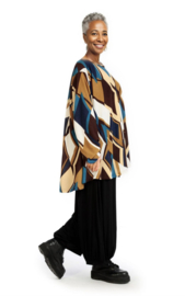 AKH viscose oversized A-lijn tuniek/top met zakken apart stretch