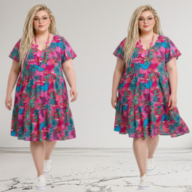 One Summer  viscose A-lijn jurk