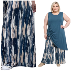 ITALY Mode jersey viscose  wijde broek apart /zeer rekbaar