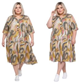 S.Haniya viscose  A-lijn jurk mat zakken /stretch