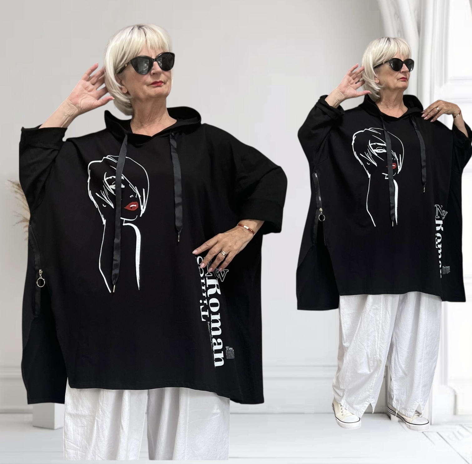 ITALIA MODA oversized katoen tuniek stretch /in meerdere kleuren