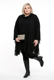 AKH oversized viscose A-lijn tuniek met glitter KANT stretch