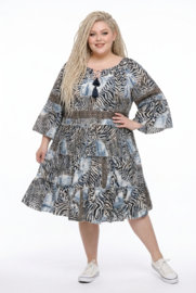 UNIDIVA polysilk A-lijn zomer jurk apart