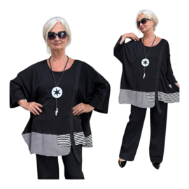 Vincenzo Allocca oversized viscose A-lijn tuniek tuniek zwart/wit