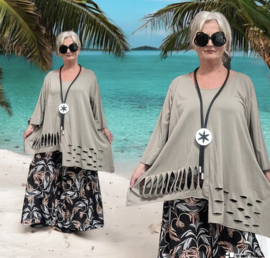 Moonshine oversized  katoen tricot tuniek apart stretch