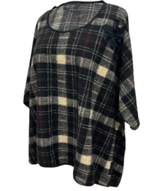 Vincenzo Allocca oversized wol mix A-lijn top apart/stretch zwart