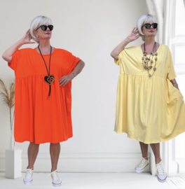 ITALIA MODA oversized katoen A-lijn jurk met zakken  stretch /in meerdere kleuren