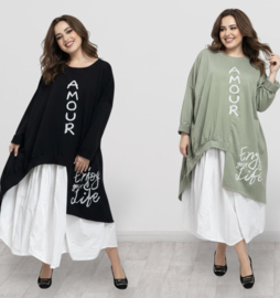 ITALIA MODA oversized katoen A-lijn tuniek stretch/in meerdere kleuren