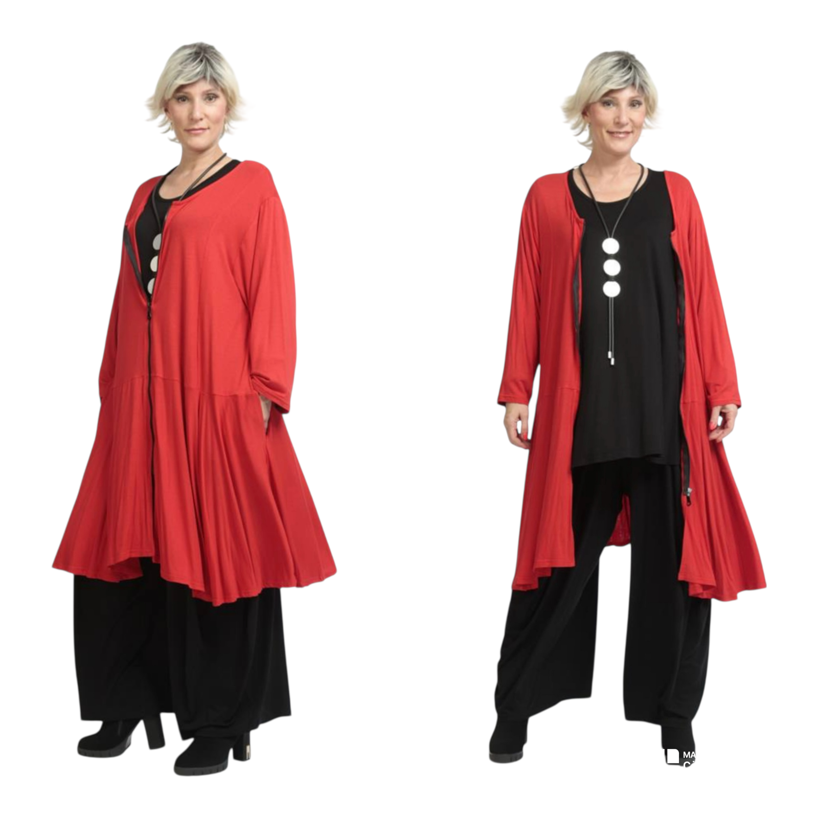 AKH oversized viscose A-lijn blazer met ritssluiting apart stretch