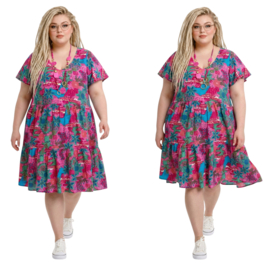 One Summer  viscose A-lijn jurk