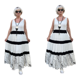 LUUKAA oversized  A-lijn zomer A-lijn jurk / stretch /wit/zwart