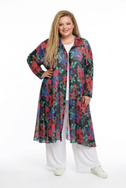 AKH oversized chique chiffon A-lijn  hemd/tuniek met ritssluiting  apart
