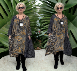 Joulie Collection oversized viscose A-lijn jurk met zakken apart  (extra groot)