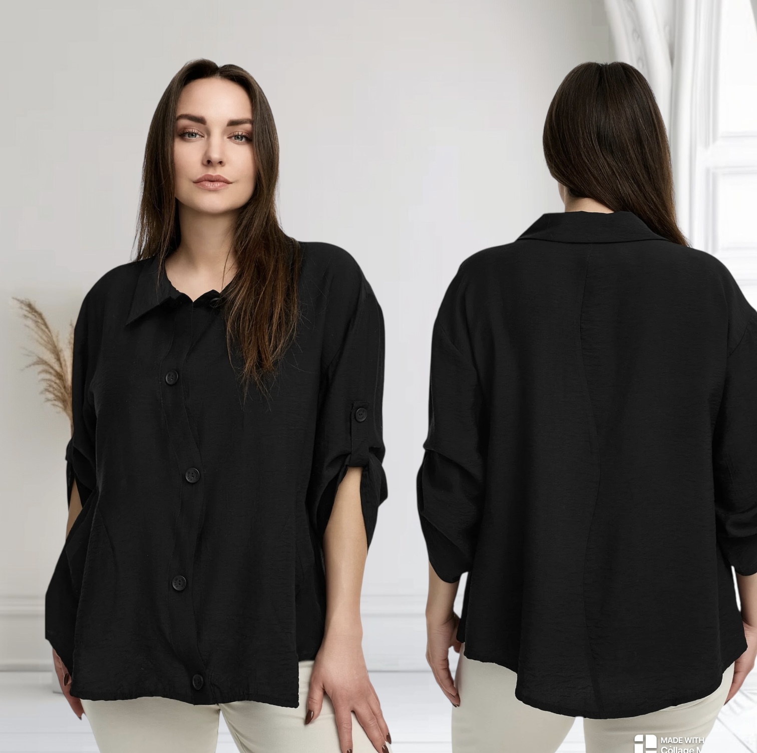 KEKOO design viscose A-lijn blazer/vest