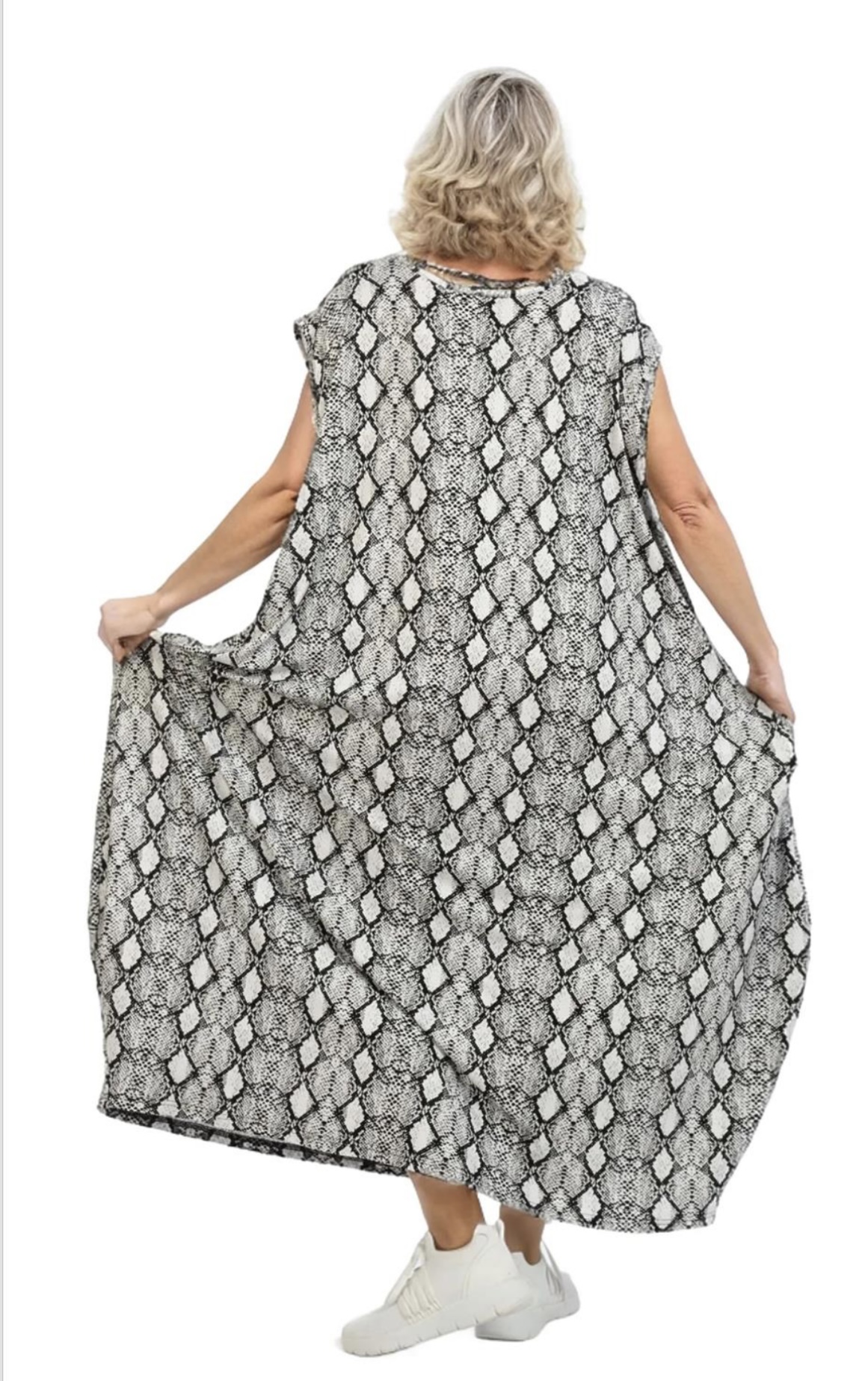 AKH oversized viscose A-lijn jurk /apart/stretch