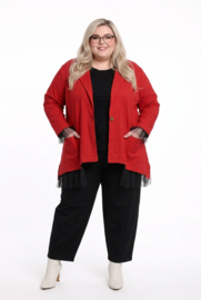 Funky Diva oversized katoen A-lijn blazer met inzet van tule stretch  /in meerdere kleuren