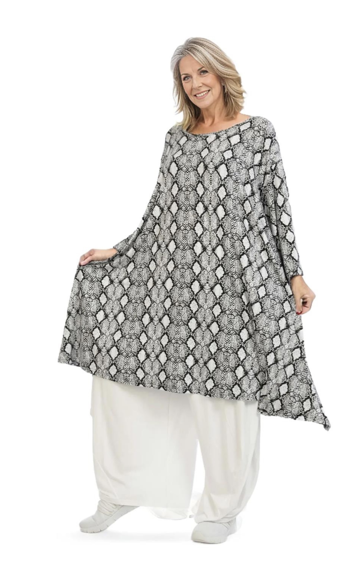 AKH oversized viscose A-lijn tuniek/jurk /apart/stretch