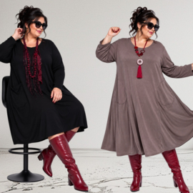 ITALIA MODA  jeresy viscose mix A-lijn jurk /stretch/in meerdere kleuren