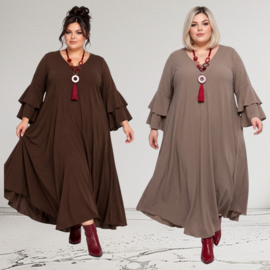 Itala   viscose crepe A-lijn jurk stretch /in meerdere kleuren