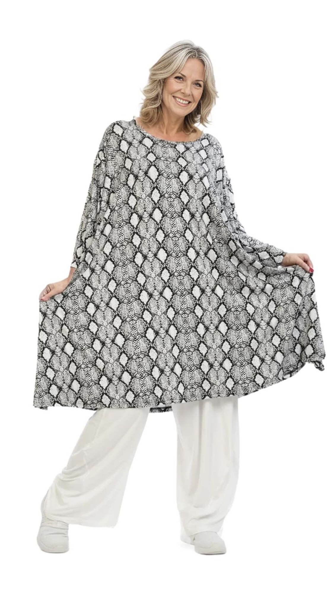 AKH oversized viscose A-lijn tuniek/jurk /apart/stretch