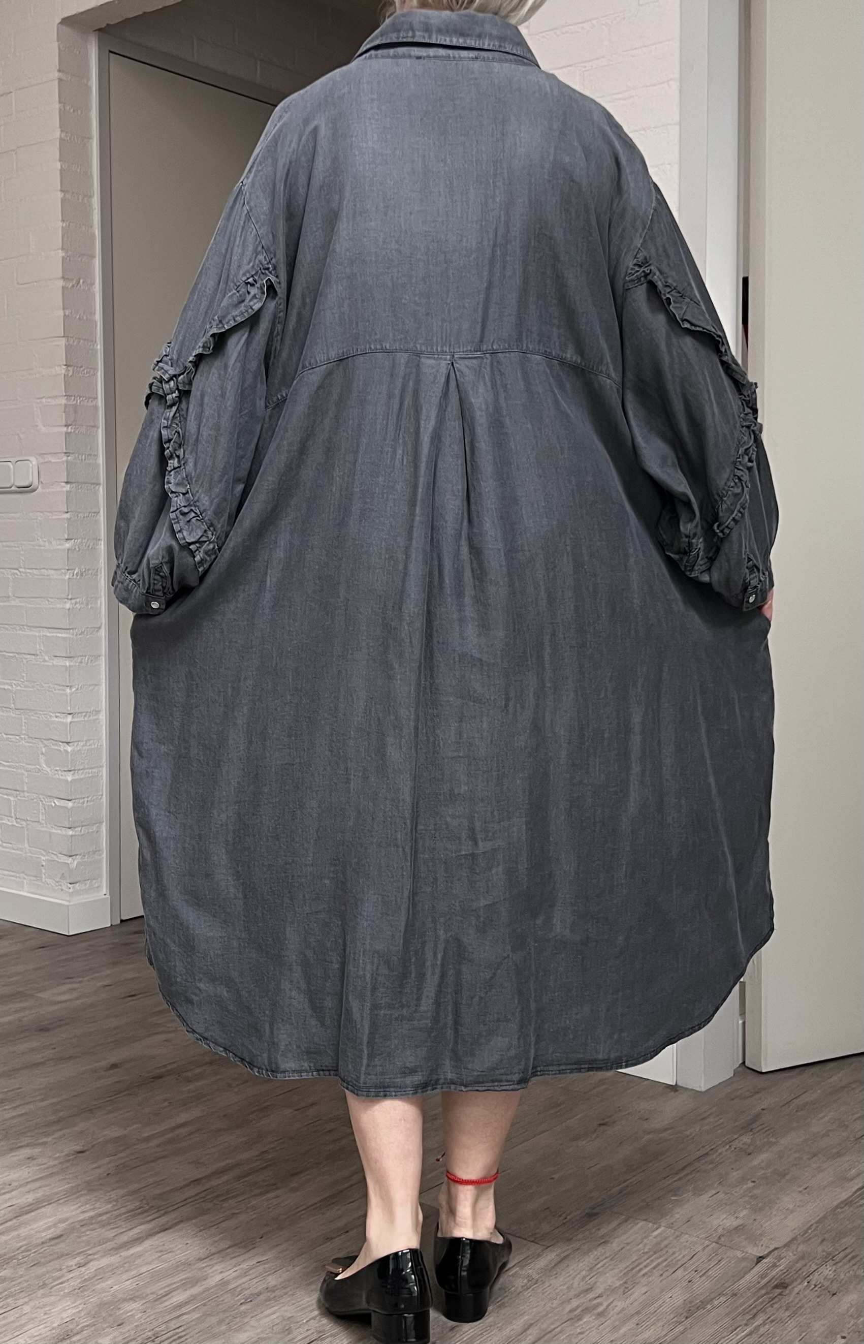 Vincenzo Allocca oversized tencel jeans blazer/vest/jurk apart