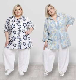ITALIA oversized viscose zomer blouse/top/in meerdere kleuren