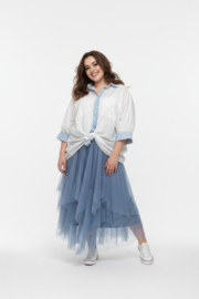 S.Woman oversized katoen blouse/hemd met kant