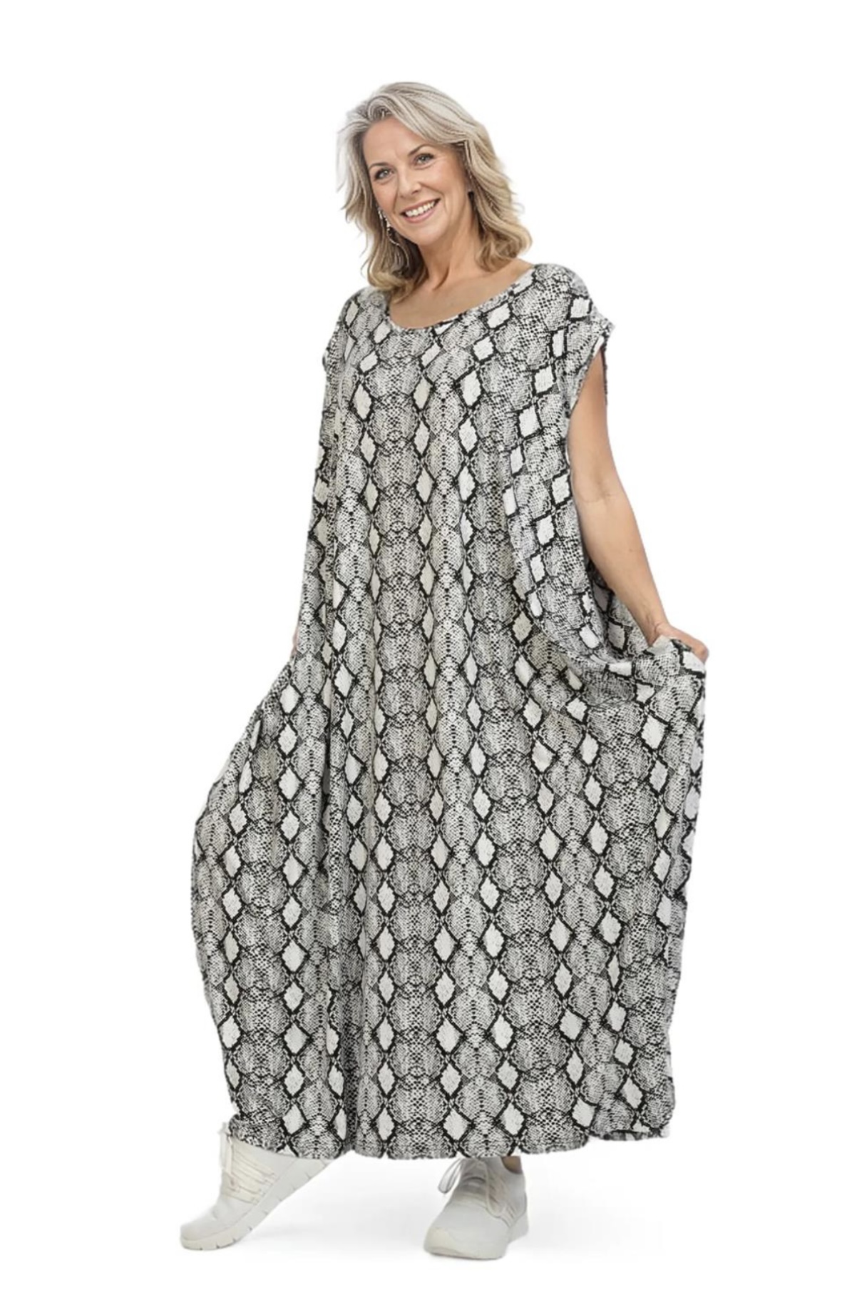 AKH oversized viscose A-lijn jurk /apart/stretch