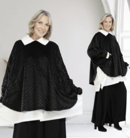 AKH oversized A-lijn flueel tuniek /stretch zwart