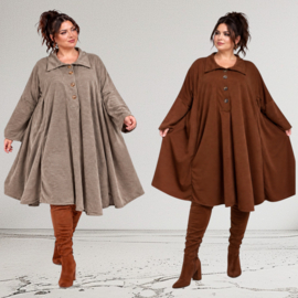 ITALIA  viscose winter jersey mix A-lijn jurk apart/stretch /in meerdere kleuren
