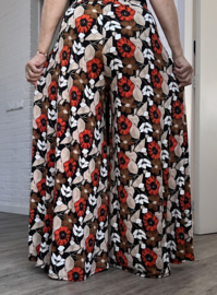 ITALY Mode jersey viscose  wijde broek apart /zeer rekbaar