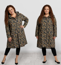 AKH oversized viscose/katoen zomerjas/blazer met ritssluiting / apart /stretch/zwart