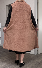 ITALIA MODA oversized fleece mouwloze vest/blazer / stretch