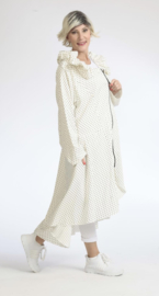 AKH viscose A-lijn zomer jas apart /stretch /wit/zwart/stretch