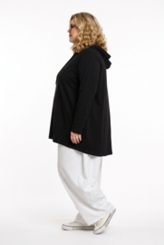 ITALIA oversized katoen tuniek/top  stretch zwart