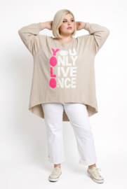 ITALIA oversized katoen top stretch /in meerdere kleuren